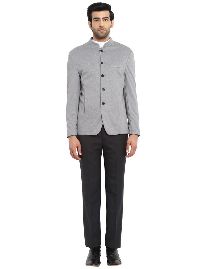 grey single breasted casual blazer - 17502717 - Zoom Image - 4