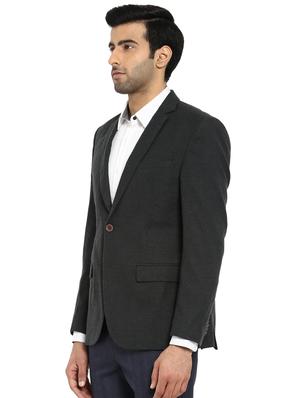black textured formal blazer - 17502736 - Standard Image - 2