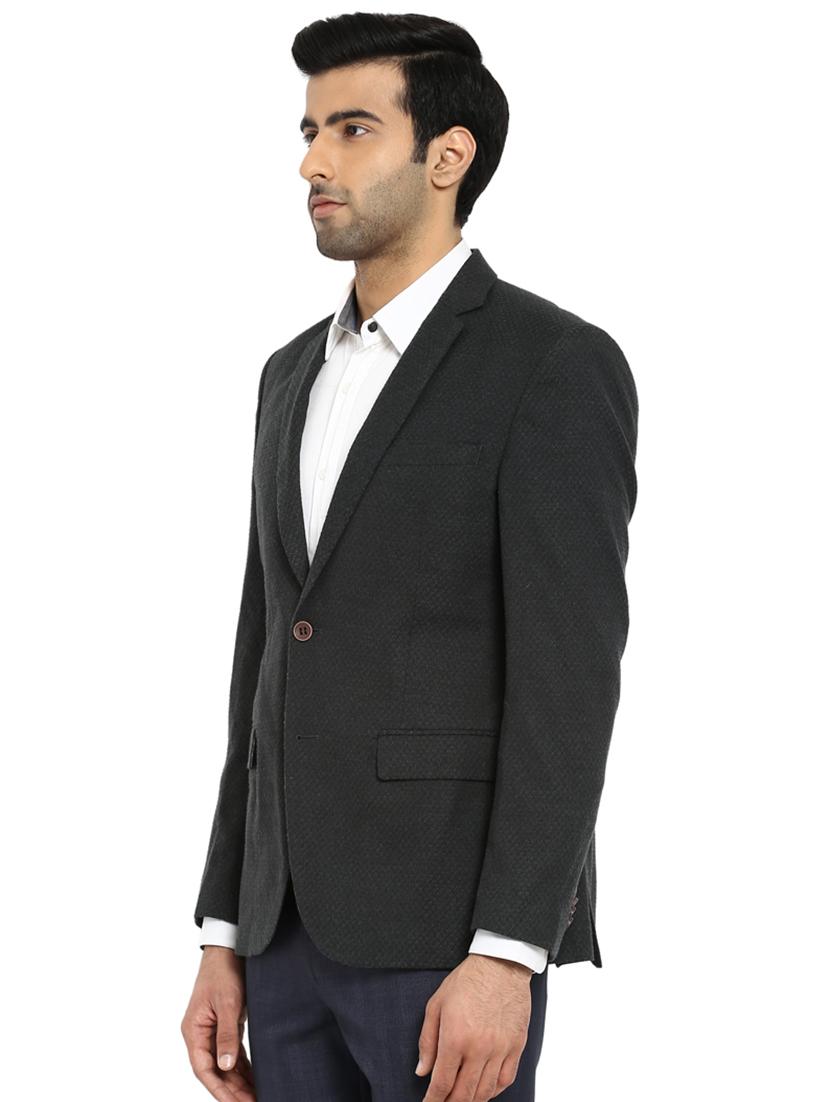 black textured formal blazer - 17502736 - Zoom Image - 2