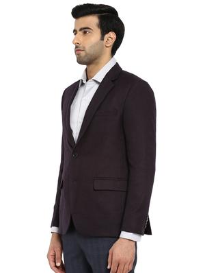 purple textured formal blazer - 17502739 - Standard Image - 2