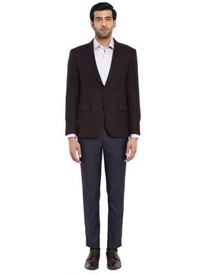 purple textured formal blazer - 17502739 - Standard Image - 4