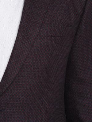 purple textured formal blazer - 17502739 - Standard Image - 5