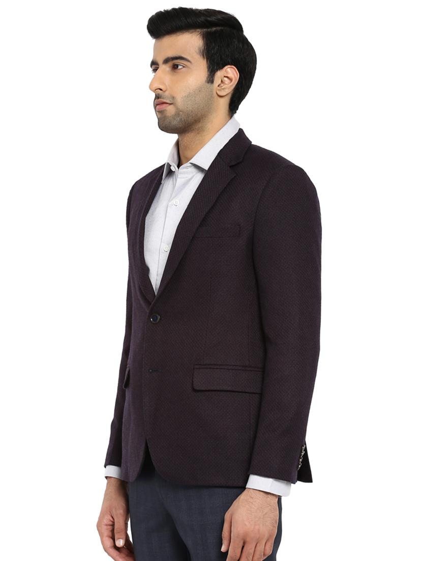 purple textured formal blazer - 17502739 - Zoom Image - 2