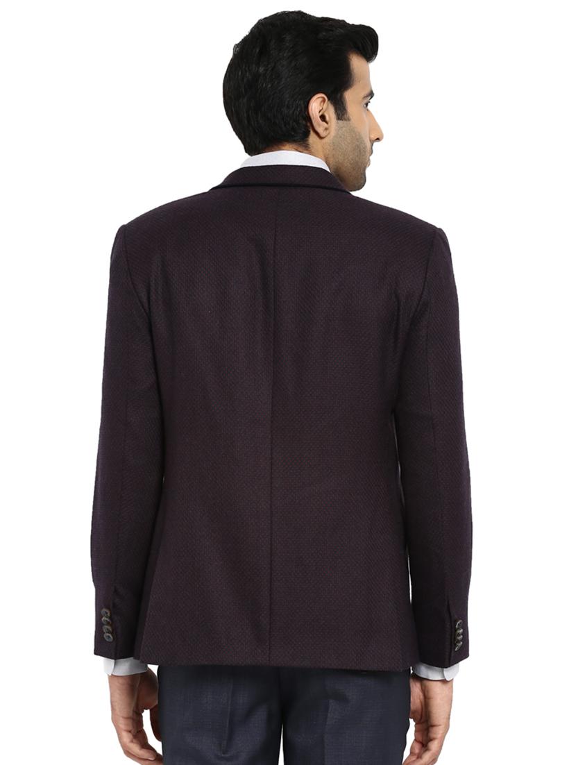 purple textured formal blazer - 17502739 - Zoom Image - 3