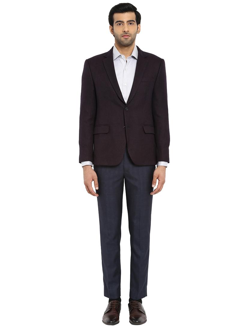 purple textured formal blazer - 17502739 - Zoom Image - 4