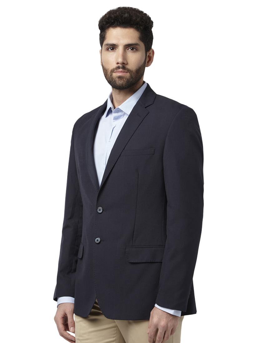 navy blue solid formal blazer - 17502740 - Zoom Image - 2