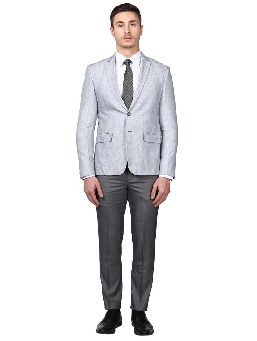 grey single breasted formal blazer - 17502748 - Zoom Image - 4