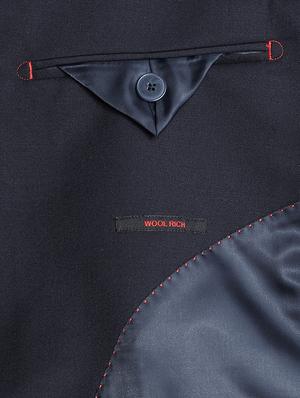 navy blue solid single breasted formal blazer - 17502778 - Standard Image - 5
