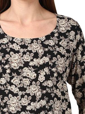 round neck floral top - 17502977 - Standard Image - 5