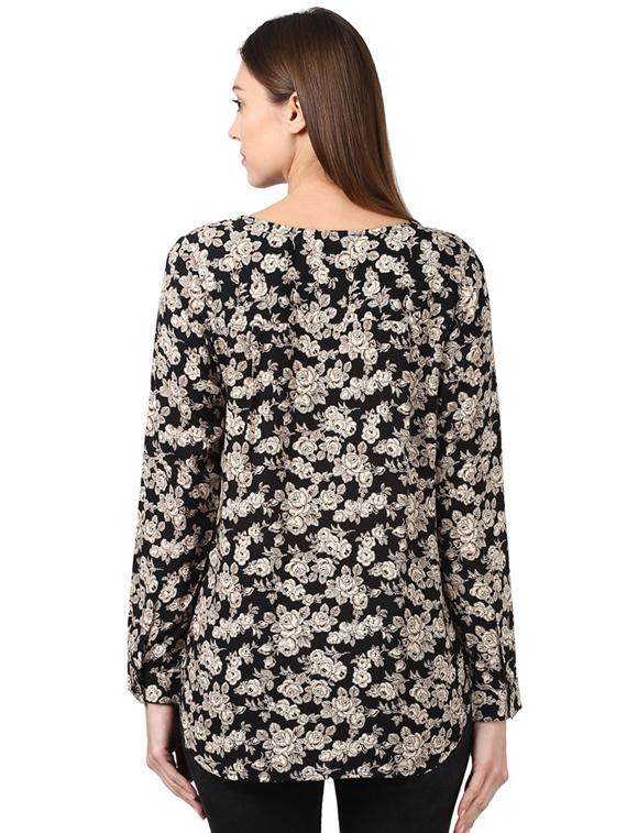 round neck floral top - 17502977 - Zoom Image - 3