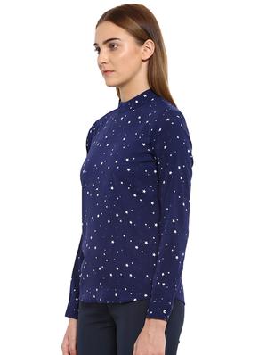 galaxy print mock neck top - 17502996 - Standard Image - 2