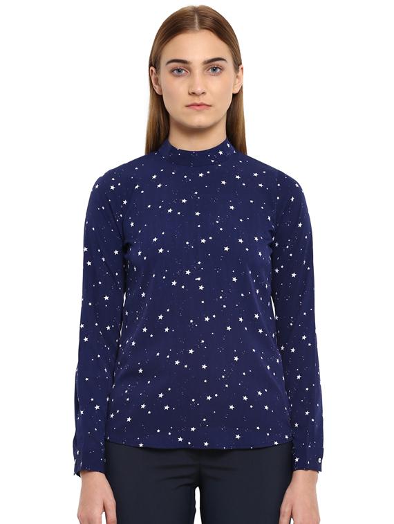galaxy print mock neck top - 17502996 - Zoom Image - 1