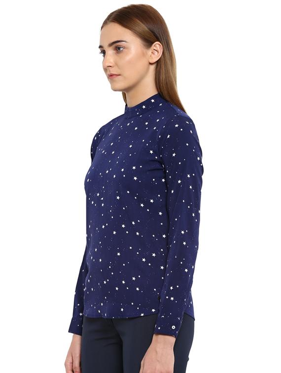 galaxy print mock neck top - 17502996 - Zoom Image - 2