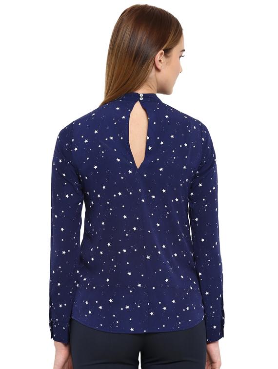 galaxy print mock neck top - 17502996 - Zoom Image - 3