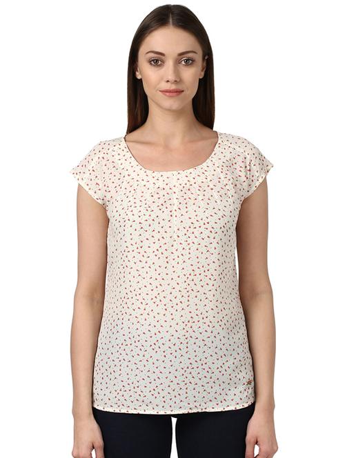 ditsy floral round neck top - 17503000 - Standard Image - 1