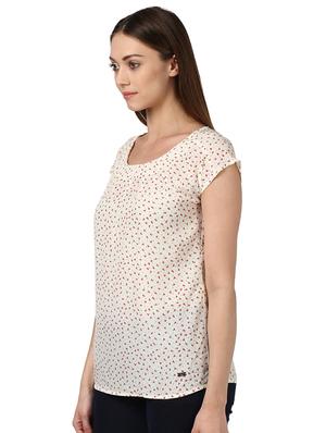 ditsy floral round neck top - 17503000 - Standard Image - 2