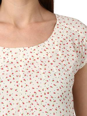 ditsy floral round neck top - 17503000 - Standard Image - 5