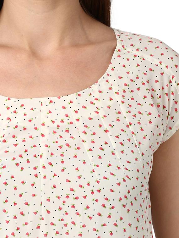 ditsy floral round neck top - 17503000 - Zoom Image - 5