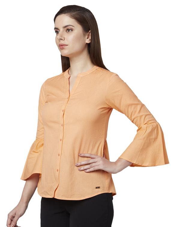 bell sleeved solid top - 17503013 - Zoom Image - 2