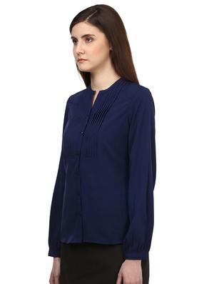 notch neck solid top - 17503036 - Standard Image - 2