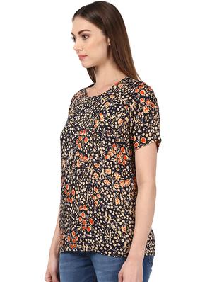 round neck floral top - 17503046 - Standard Image - 2
