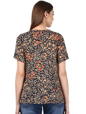 round neck floral top - 17503046 - Standard Image - 3