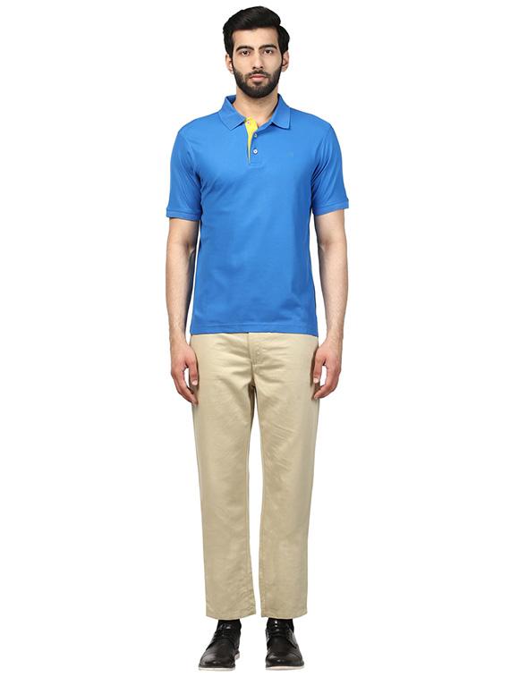 blue solid polo t-shirt - 17503304 - Zoom Image - 4