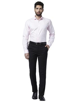 black solid flat front formal trouser - 17504017 - Standard Image - 4