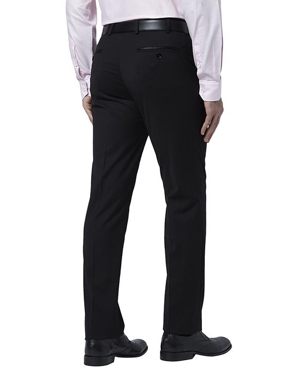 black solid flat front formal trouser - 17504017 - Zoom Image - 3