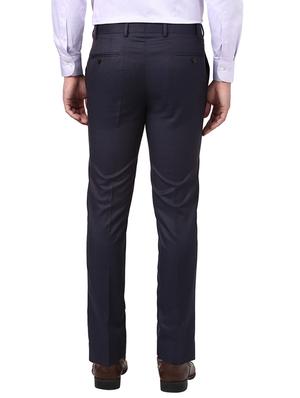 blue checkered flat front formal trouser - 17504105 - Standard Image - 3