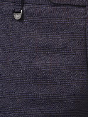 blue checkered flat front formal trouser - 17504105 - Standard Image - 5