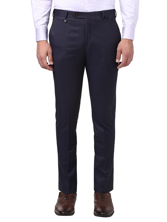 blue checkered flat front formal trouser - 17504105 - Zoom Image - 1