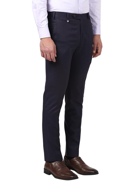 blue checkered flat front formal trouser - 17504105 - Zoom Image - 2