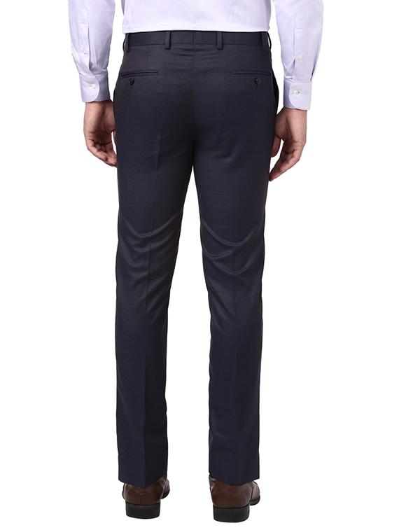 blue checkered flat front formal trouser - 17504105 - Zoom Image - 3