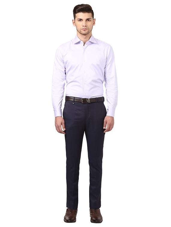 blue checkered flat front formal trouser - 17504105 - Zoom Image - 4
