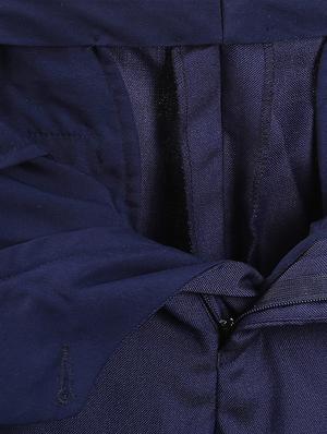 navy blue solid flat front formal trouser - 17504196 - Standard Image - 5