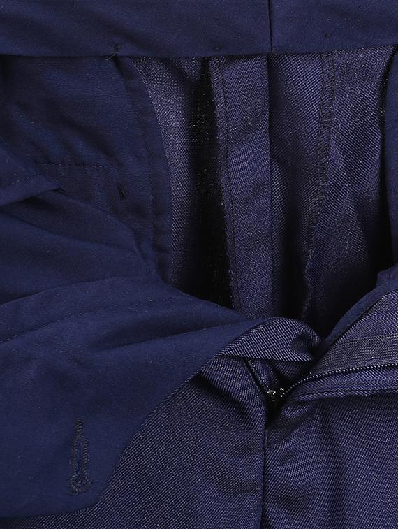 navy blue solid flat front formal trouser - 17504196 - Zoom Image - 5