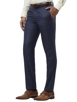 blue checkered flat front formal trouser - 17504243 - Standard Image - 2