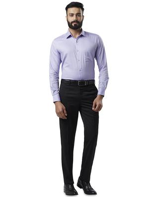 black solid flat front formal trouser - 17504332 - Standard Image - 4