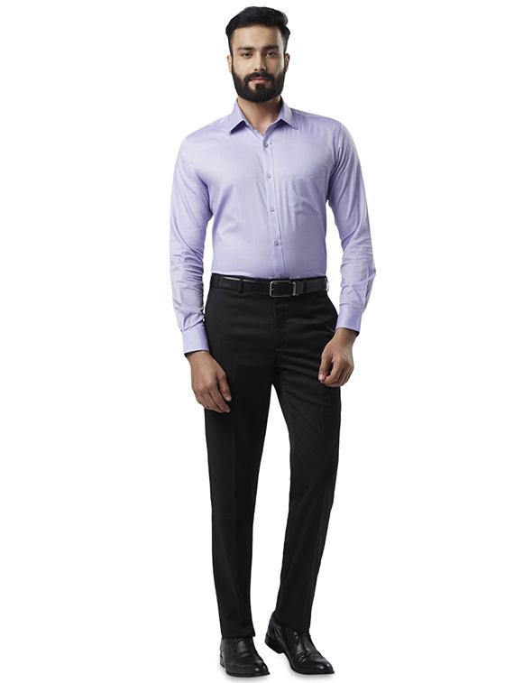 black solid flat front formal trouser - 17504332 - Zoom Image - 4
