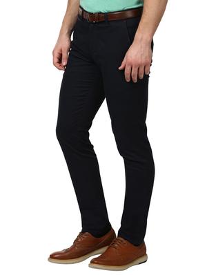 black solid flat front casual trouser - 17504354 - Standard Image - 2