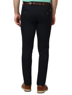 black solid flat front casual trouser - 17504354 - Standard Image - 3
