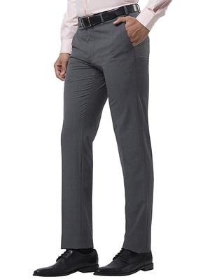 grey checkered flat front formal trouser - 17504364 - Standard Image - 2