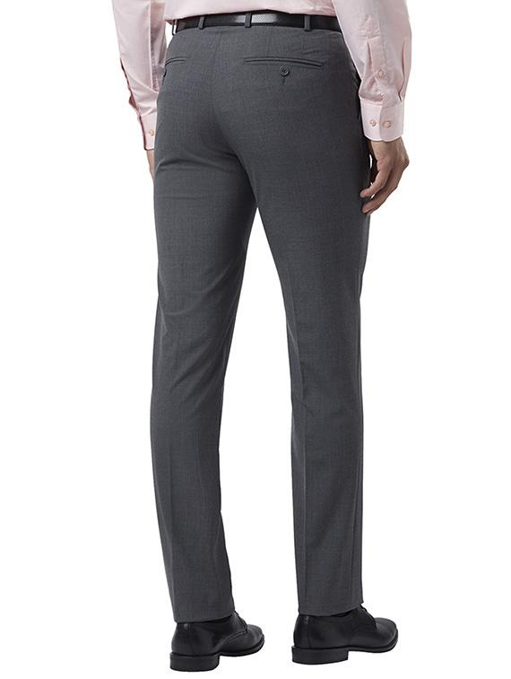 grey checkered flat front formal trouser - 17504364 - Zoom Image - 3
