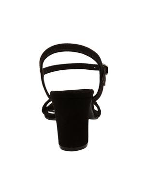 black leatherette ankle strap sandals - 17504664 - Standard Image - 3