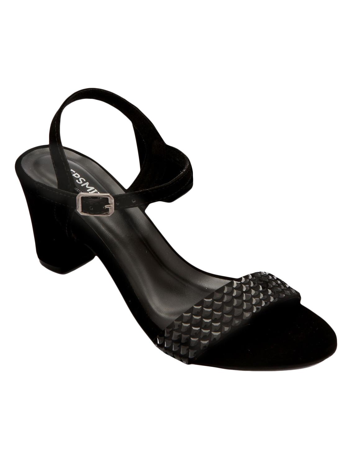 black leatherette ankle strap sandals - 17504664 - Zoom Image - 1