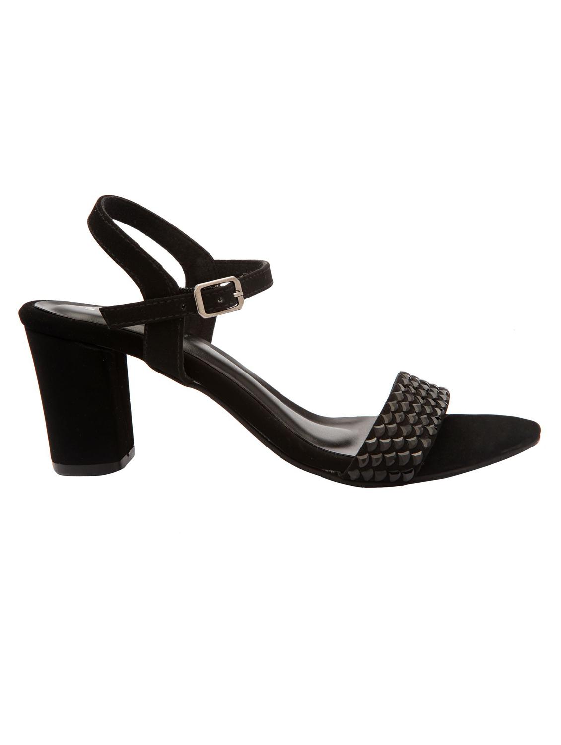 black leatherette ankle strap sandals - 17504664 - Zoom Image - 2