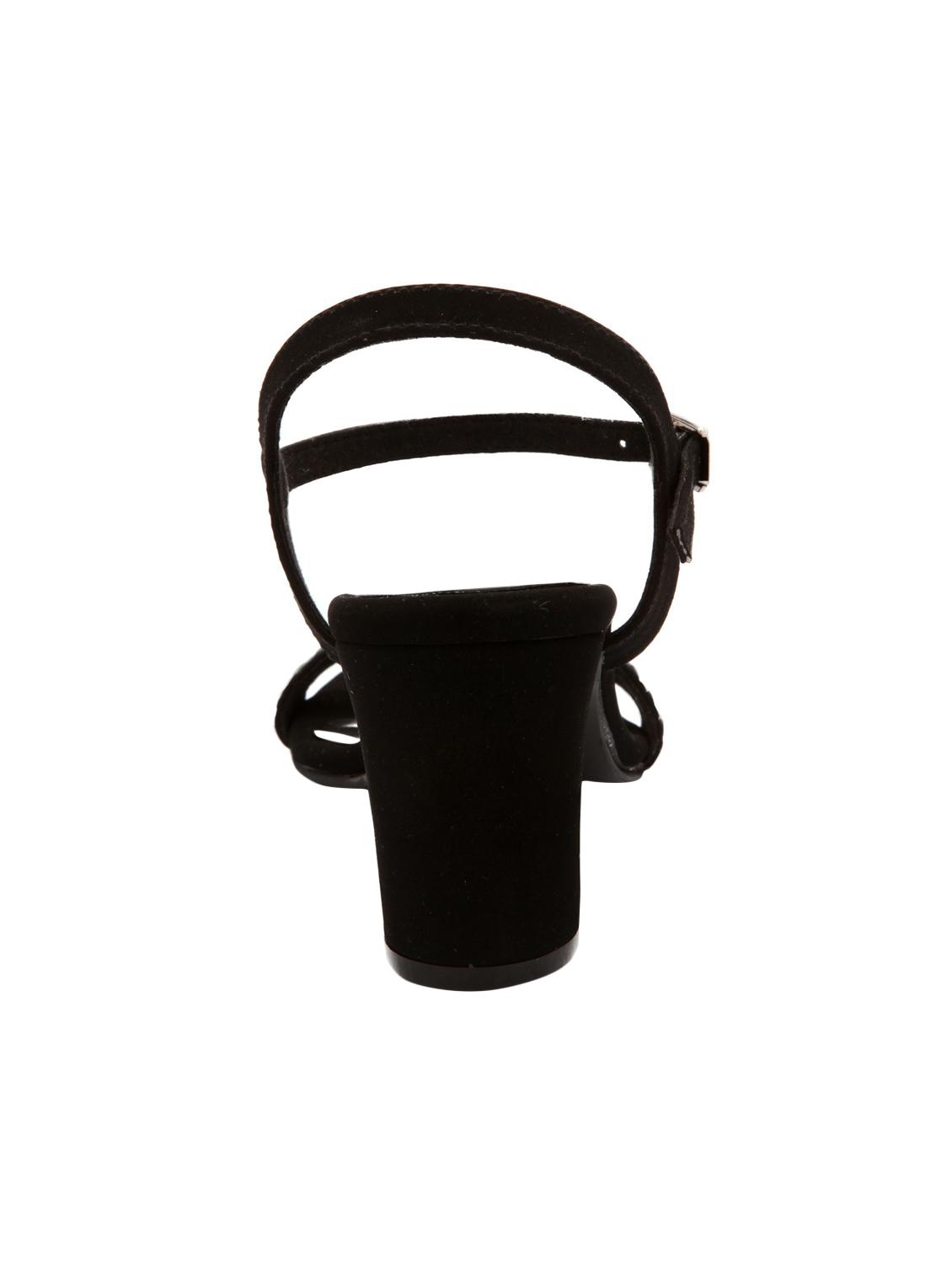 black leatherette ankle strap sandals - 17504664 - Zoom Image - 3