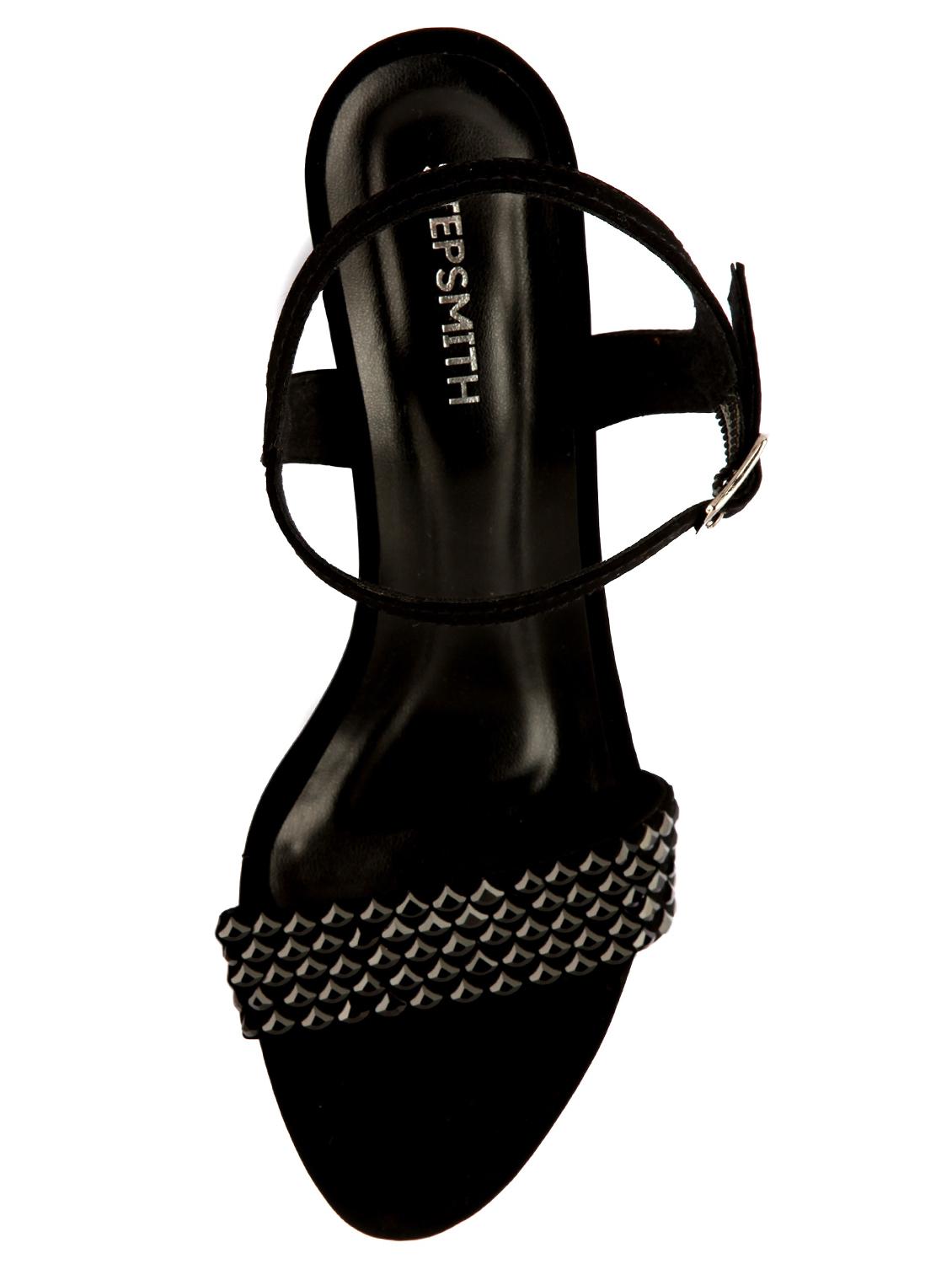 black leatherette ankle strap sandals - 17504664 - Zoom Image - 4