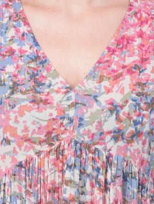 bell sleeved printed fit & flare dress - 17504755 - Standard Image - 5